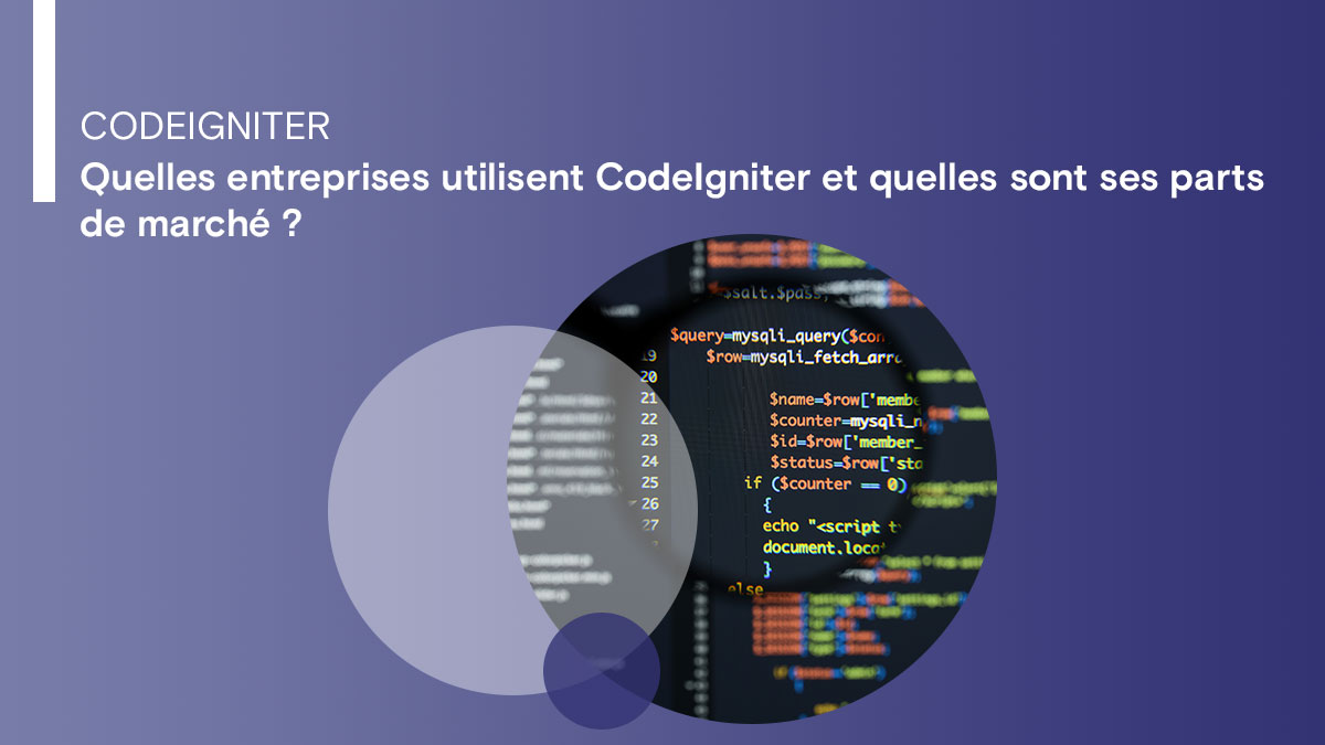Quelles entreprises utilisent CodeIgniter et quelles sont ses parts de marché